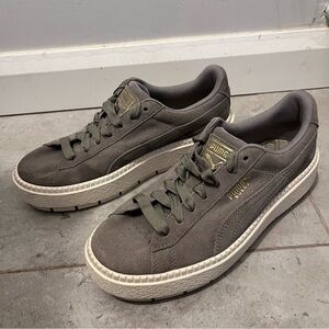 Puma Platform Sneakers in Gray with Cream Sole
